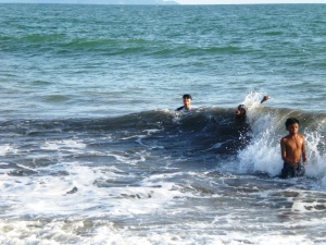 My friends later joined me in the waves